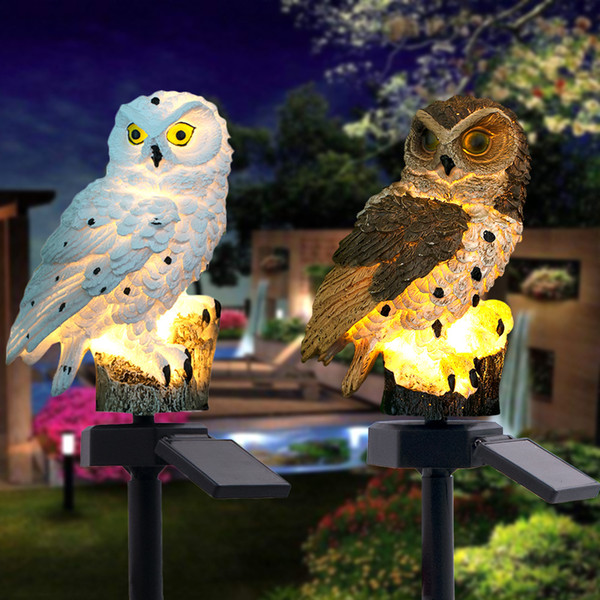 Owl Solar Light With Solar LED Panel Fake Owl Waterproof Outdoor Solar Powered Led Path Lawn Yard Garden Lamps