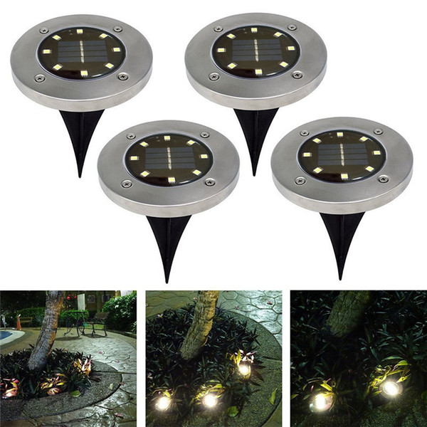 8 LED Solar Lawn Light IP55 Waterproof Solar Led Outdoor Lighting for Garden Pathway Driveway Lawn Road Ground Deck Pathway