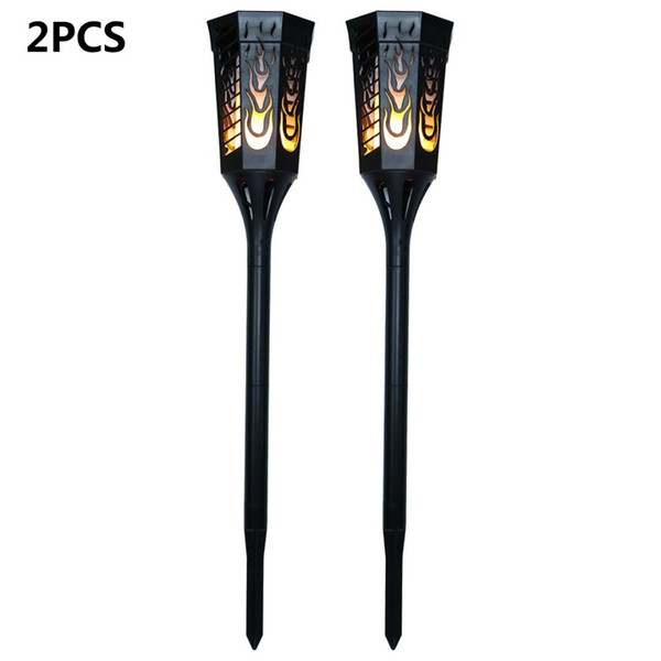 2PCS 2018 Solar Torch Light 96 LED Flicker Lighting Dancing Flame Lamp Outdoor