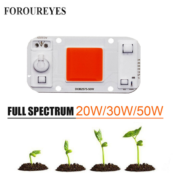 Led Plant Grow Light Driveless AC 220V 20w 30w 50w Cob Chip Full Spectrum 370nm-780nm For Indoor Plant Seedling Grow And Flower