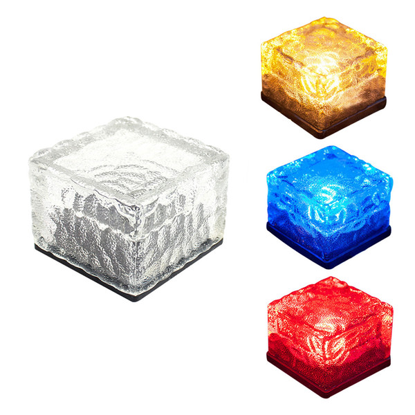 Factory direct wholesale solar glass brick courtyard lamp buried lights solar lawn colorful decoration