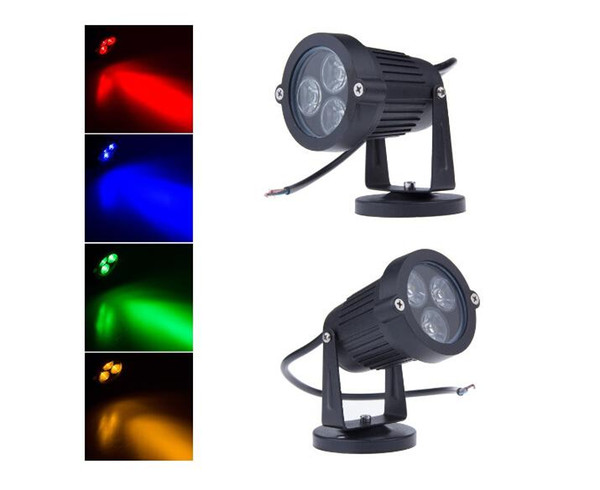 3*3W LED Lawn Light Waterproof Outdoor Spotlight Green Yellow Red Blue White Led Lawn Spotlight For Garden Lawn Decoration Light 85-265V 12V