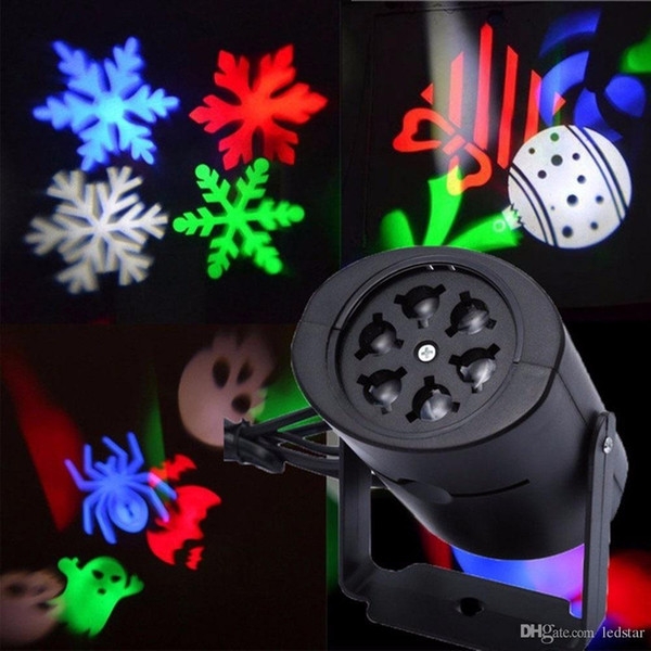 Multi-color led Laser Light Moving Rgbw Projecting LED Lights Holiday whit 4PCS Switchable Pattern Lens Christmas Halloween party decoration