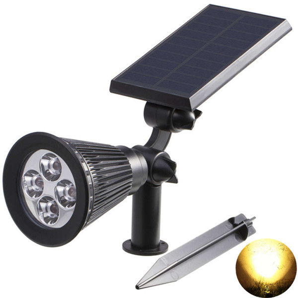 Solar Garden Lamp 4LED Spot Light Outdoor Lawn Landscape Lighting Warm White