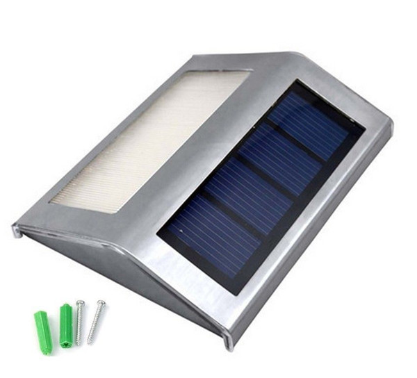 newest wholesale Waterproof LED Solar Light Lamps Solar Led Flood Lights 2 Leds Garden Lights Outdoor Landscape Lawn Lamp Solar Wall Lamps