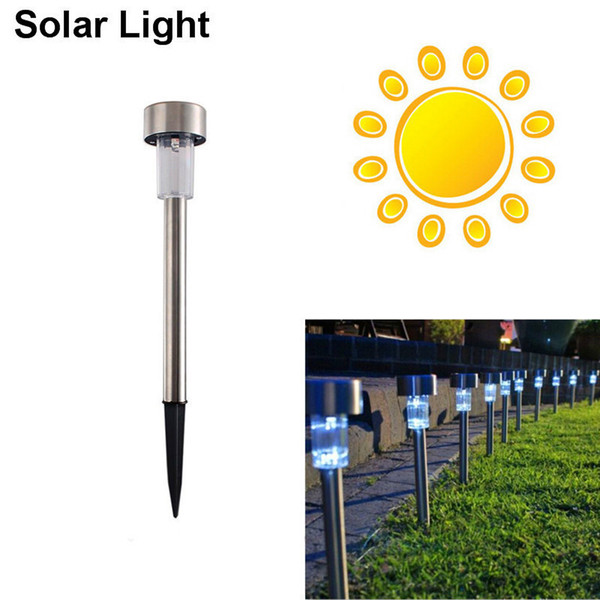 Wholesale-high quality waterproof Solar LED Lawn Light white Stainless Steel Spot Light Solar LED Path Light Outdoor Garden Lawn lightings