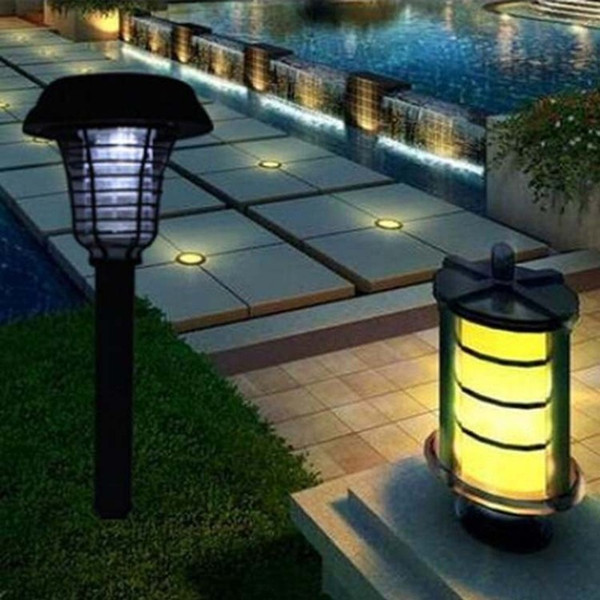 Outdoor lamp European Style Solar Lantern lampMosquito killing lamp garden outdoor lamp Purple or white Garden Decoration light D320M