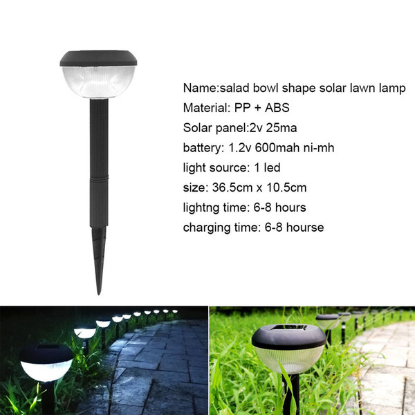 Solar garden light LED lawn lamp for outdoor lighting backyard lampaka villa paths luz jardin torch white color giardino scenery