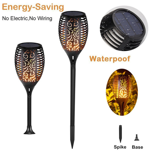 Solar Garden Lights Waterproof Outdoor Solar Torch Light Solar LED Flame Light Outdoor Landscape Decorative Path Lighting