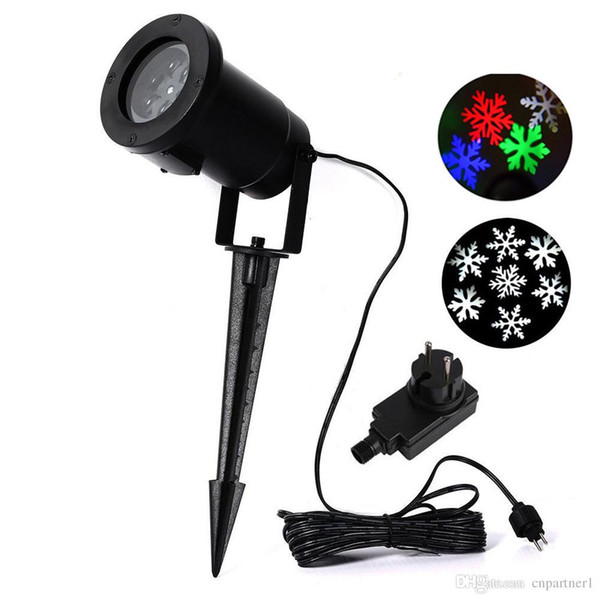 Multicolor/White Snow Moving LED Laser Light for Landscape House Outdoor Christmas Garden lawn spotlight EU/US plug