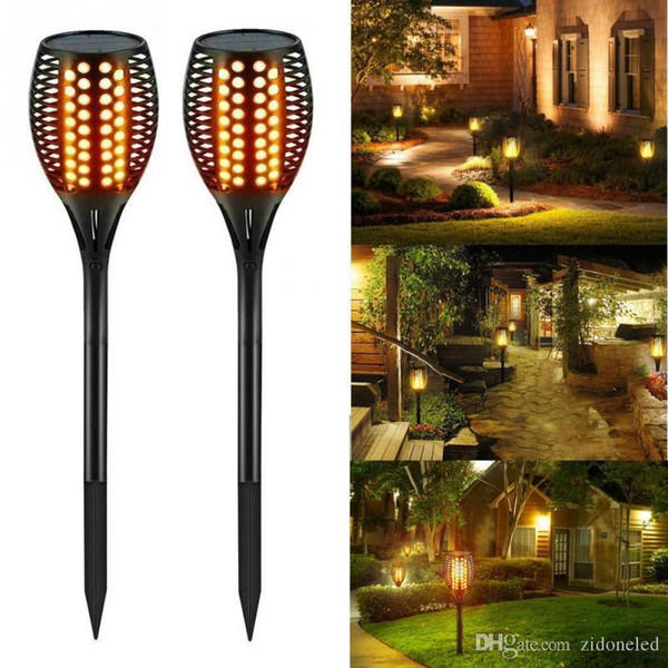 Solar-powered LED Flame Lamp Waterproof 96LEDs Dancing Flickering Torch Light Outdoor Solar LED Fire Lights Garden Decoration