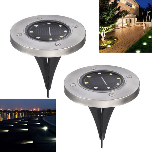 Solar Powered Ground Light Waterproof Garden Pathway Deck Lights With 8 LEDs Solar Lamp for Home Yard Driveway Lawn Road lamp easy to insta