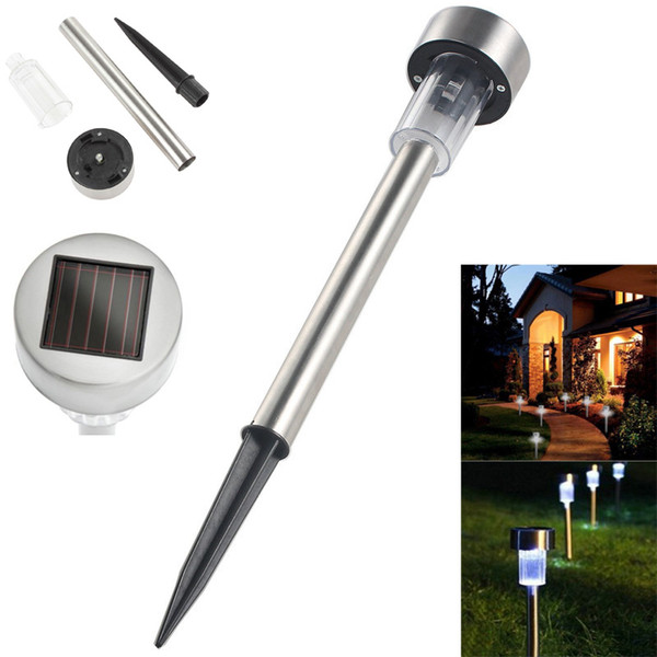 Solar LED Path Light Outdoor Garden Lawn Landscape Stainless Steel Spot Lamp White Light Color LEG_20V