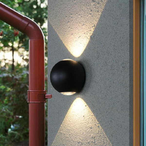 double 12W spherical Modern Surface Mounted Outdoor LED Wall Light,Waterproof Wall Sconce Lamp For Corridor Garden