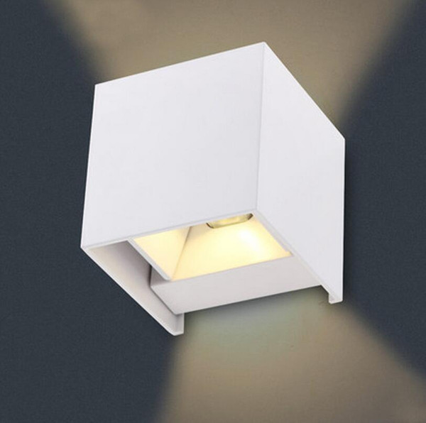 Modern Brief Cube Adjustable Surface Mounted 12W COB LED Wall Lamps Indoor Waterproof IP65 Aluminum Wall Lights Garden Lights