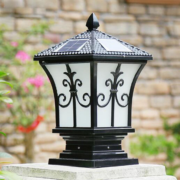 solar post lights outdoor post lighting landscaping solar led garden lamp post lamps warm white cold white color light sensor functions