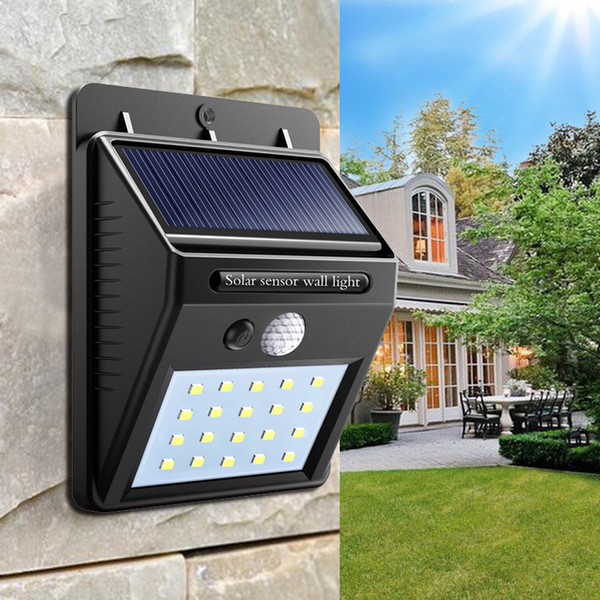 Outdoor Waterproof LED Solar Light 20LED Motion Sensor Wireless Solar Power Lamp Garden Wall Yard Deck Security Night Light