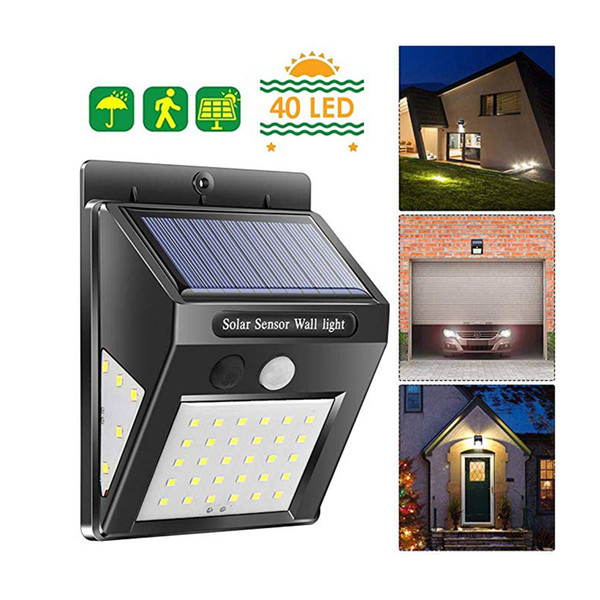 BRELONG Solar LED Wall Light IP65 Waterproof Three-sided Illuminated Motion Sensor Outdoor Fence Garage Lighting Human Body Induction White