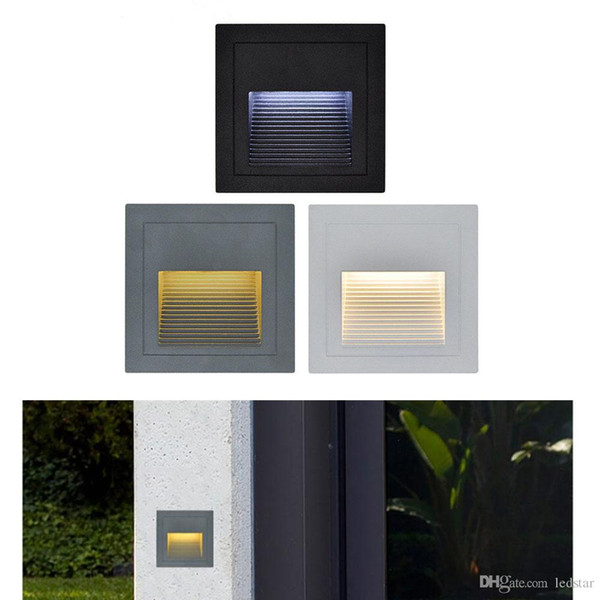 3W led Stair Light with Embedded box Aluminum Step Lights Outdoor Waterproof IP65 LED Wall Lamp Footlight