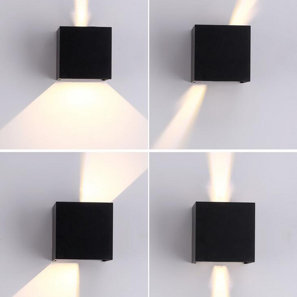 New 6W Square LED Wall Lamps IP 65 waterproof outdoor lighting Dimmable Brief Cube Adjustable Surface Mounted Wall Light