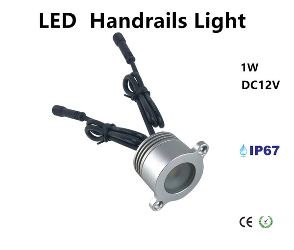 1W Outdoor Lighting Mini LED Handrail Lights IP67 Waterproof, DC12V Exterior Lights Beam Angle 120D Led Railing Light CE,ROHS, 2pcs/lot