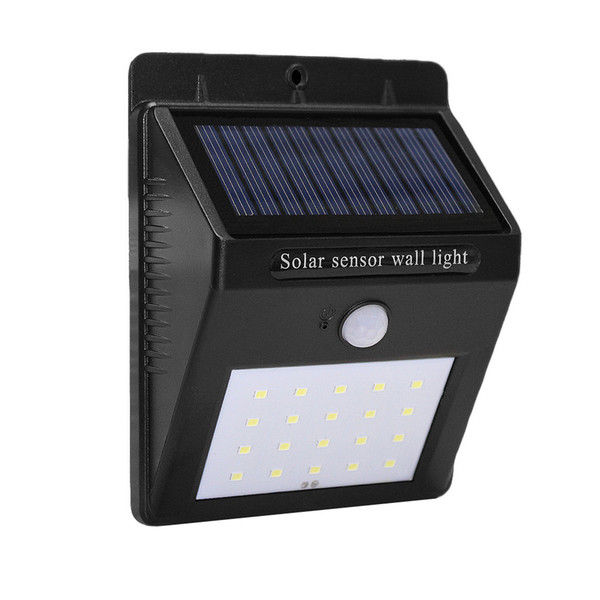 Solar Sensor Wall Light 20 LED Waterproof Light Security Nightlight with Human Sensor Detector for Yard Garden Pathway