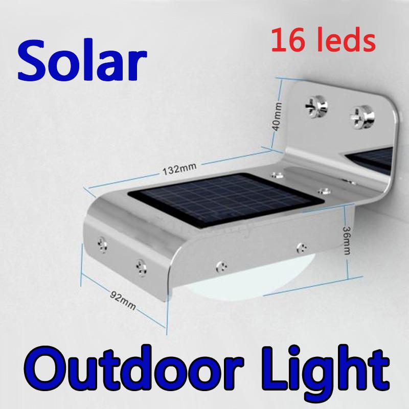 LED Solar Lamp Outdoor Wall Light Ray Sound Sensor Body sensor 16 LEDs Cool White Waterproof path garden yard light