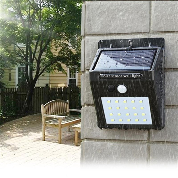 LED Solar Panels Photovoltaic Human Motion Sensor Wall Lighting IP65 Waterproof Impermeable PIR Hanging Lamps Outdoor Wireless Lights