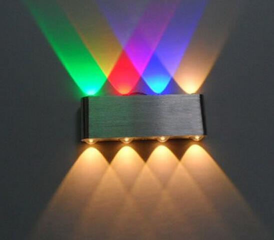 new! 8W Led Wall Sconce lamp Lights for hotel Aisle step Hall Bedside up down indoor Decorative Lighting,led Multi-colored light