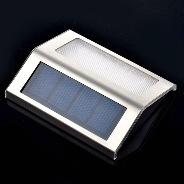 Solar Deck Lights, 3 LED Solar Powered Step Lights Stainless Steel Outdoor Lighting for Steps Paths Patio Stair Auto On/Off Waterproof