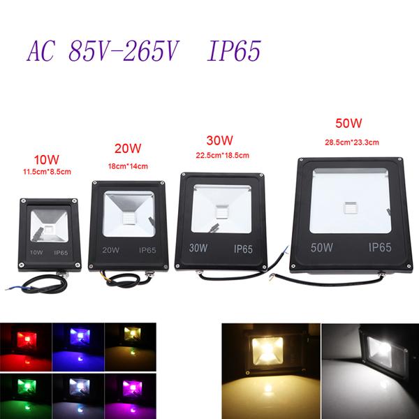 RGB LED Flood Light Waterproof IP65 Spotlight 50W 30W 20W 10W AC85 265V Decoration Landscape Outdoor Lamps Street Park Building Projector