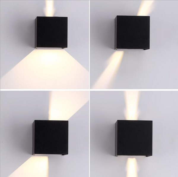 IP65 waterproof outdoor led wall light beam angle adjustable black white 7w ac85-265v