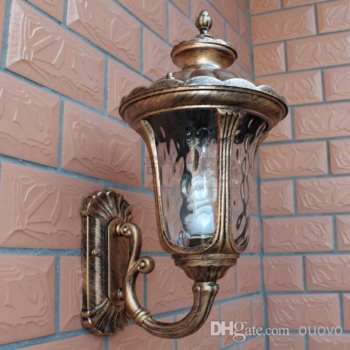 Wholesale - Bronze Vintage Round Shade Outdoor Wall Lamps European Villa waterproof Landscape Outside Corridor Hallway Wall Sconces