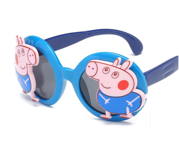 Kid Polarized Sunglasses for girls and boys, 100% UV Protection Flexible rubber baby cartoon sunglasses(navy blue)