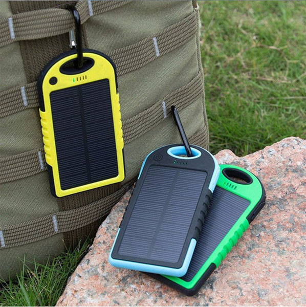 5000mAh 3000mAh Solar Power Bank Solar Charger Waterproof Portable External Battery USB Charger Built in LED light Compass for Phone