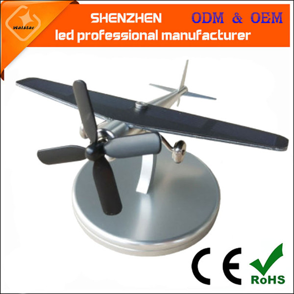 christmas gift Solar car accessories decoration creative DIY aircraft personality rotating metal vehicle in vehicle accessories