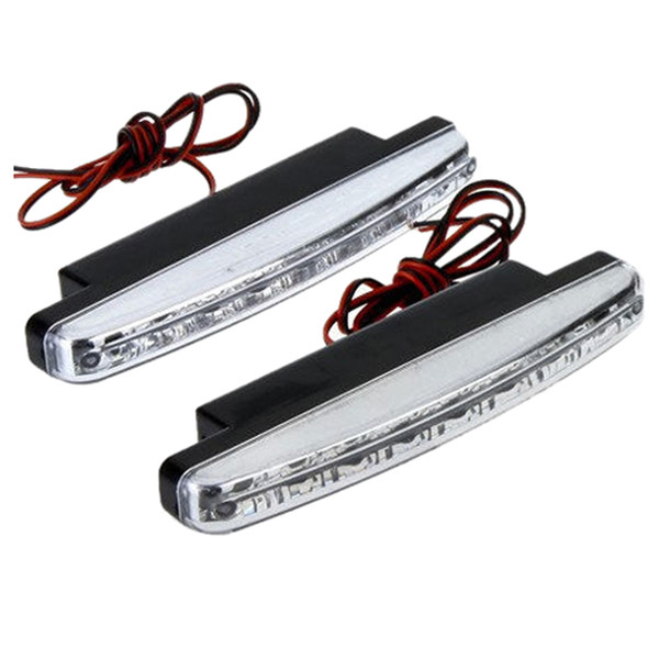 IN stock Super 8 LED Super Bright White DRL Car Daytime Running Light car light Universal IP67 Waterproof Day Lights Running Head Lamp