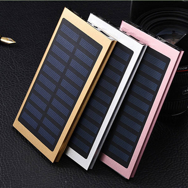 8000mAh Solar Charger and Battery Solar Panel portable power bank Aluminum Shell for Cell phone Laptop Camera MP4 With Flashlight waterproof