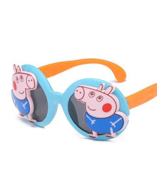 Kid Polarized Sunglasses for girls and boys, 100% UV Protection Flexible rubber baby cartoon sunglasses(sky blue)