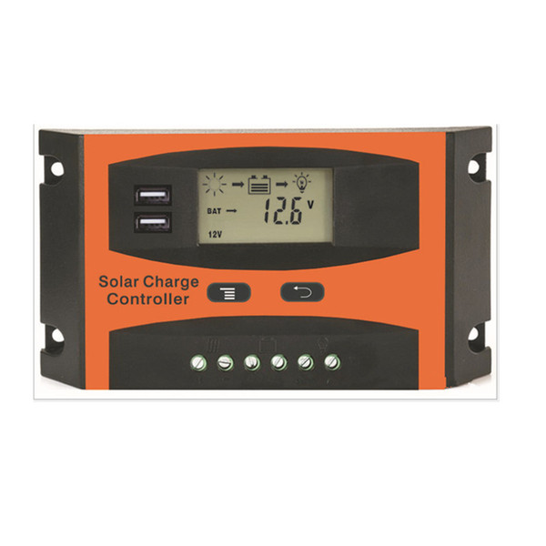 Orange shell12V24V20A solar charger controller Voltage and current display solar street light controller double 5V USB