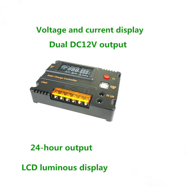 12V24V10A solar controller Lead Acid Battery LCD 24H Output Solar Controller voltage and current display