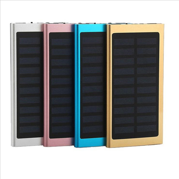 Ultra Thin Slim Solar Power Bank 20000mah Dual Usb Emergency Mobile Charger Solar Powerbank Universal for Iphone Samsung with Retail Box