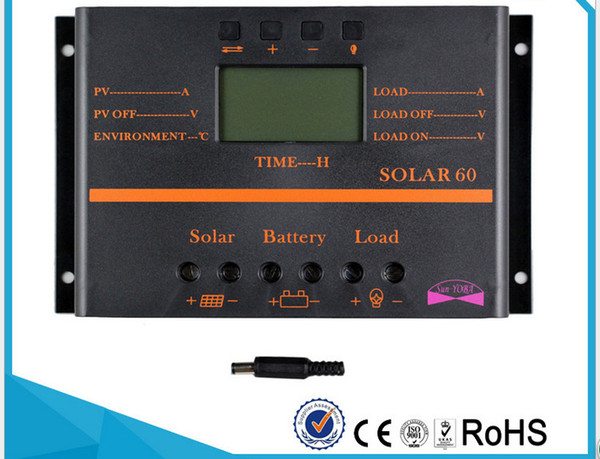 S60-12V24V60A solar charging controller LCD Solar energy controller with heat dissipation