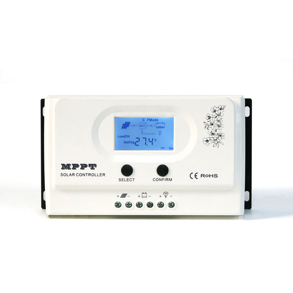 Wiser MPPT 12V 24V 50A High Efficiency solar charger controller LCD With USB 5V 3A