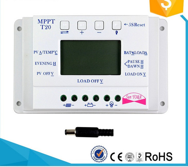 T20-12V24V20A solar street light controller Automatic identification of battery voltage PWM LCD charger controller