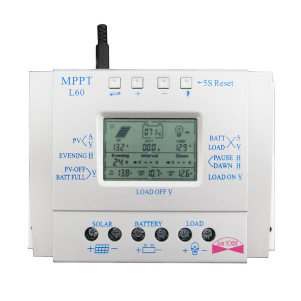 L60-12V24V60A High-power solar system controller Automatic identification of battery voltage PWM LCD charger controller