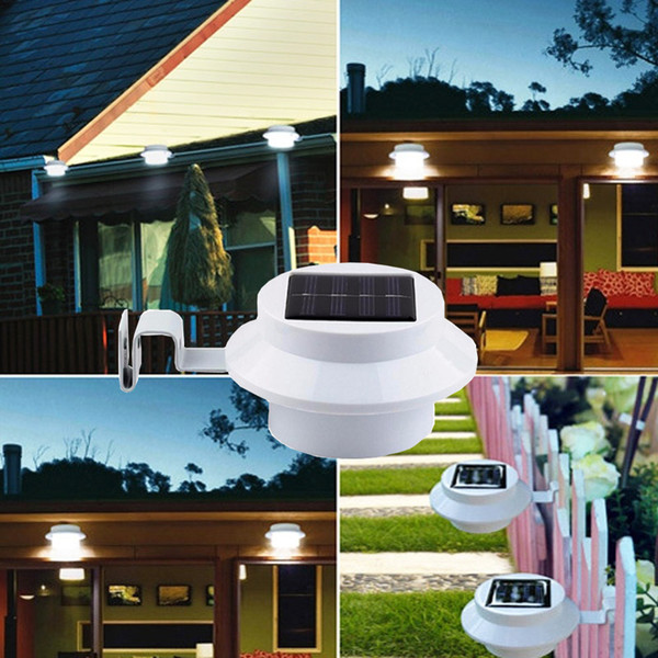 New Design Solar Powered Sensor 3 LED Garden Solar Light Led Fence Light Outdoor Sun Wall Corridor Lights Decoration Light