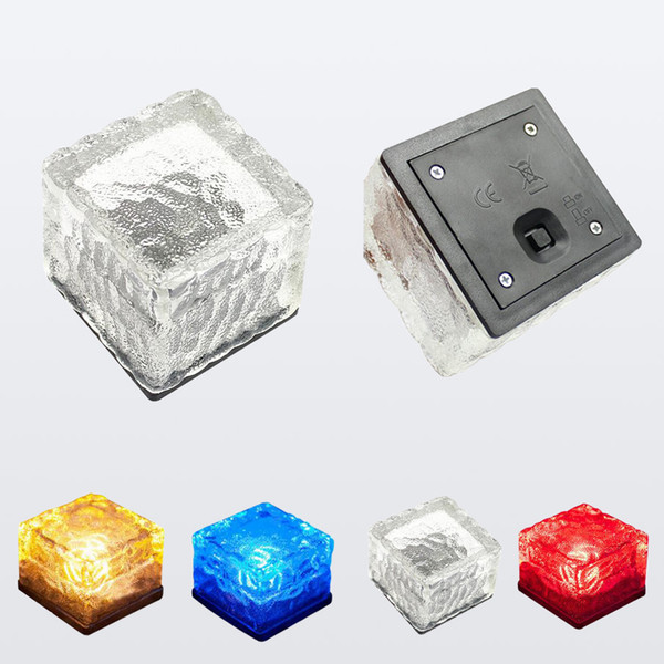 Solar landscape lights Ice cube LED Solar energy underground solar lights DHL free shipping flash ice cube lamp lighting sensor