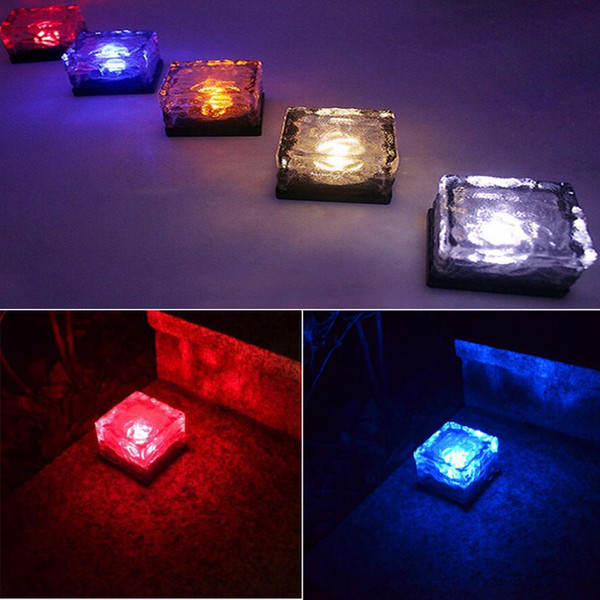 Fashion deco lights Ice cube LED Solar energy underground solar lights DHL free shipping flash ice cube lamp lighting sensor wireless type