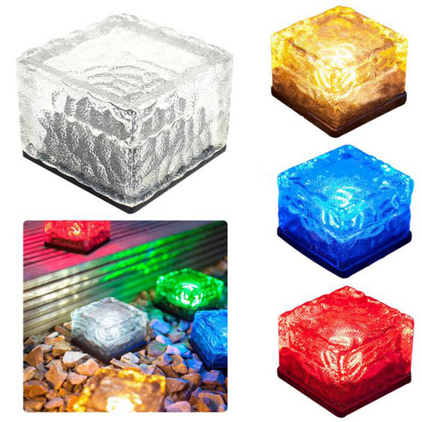 Free DHL LED Solar landscape lights Ice cube LED Solar energy underground solar lights underground lamp lighting sensor